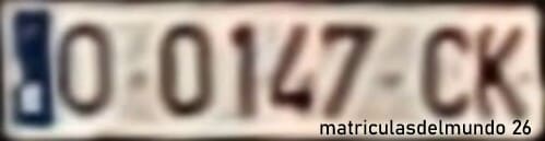 Imagen matrícula ejemplo coche asturias ck 0147